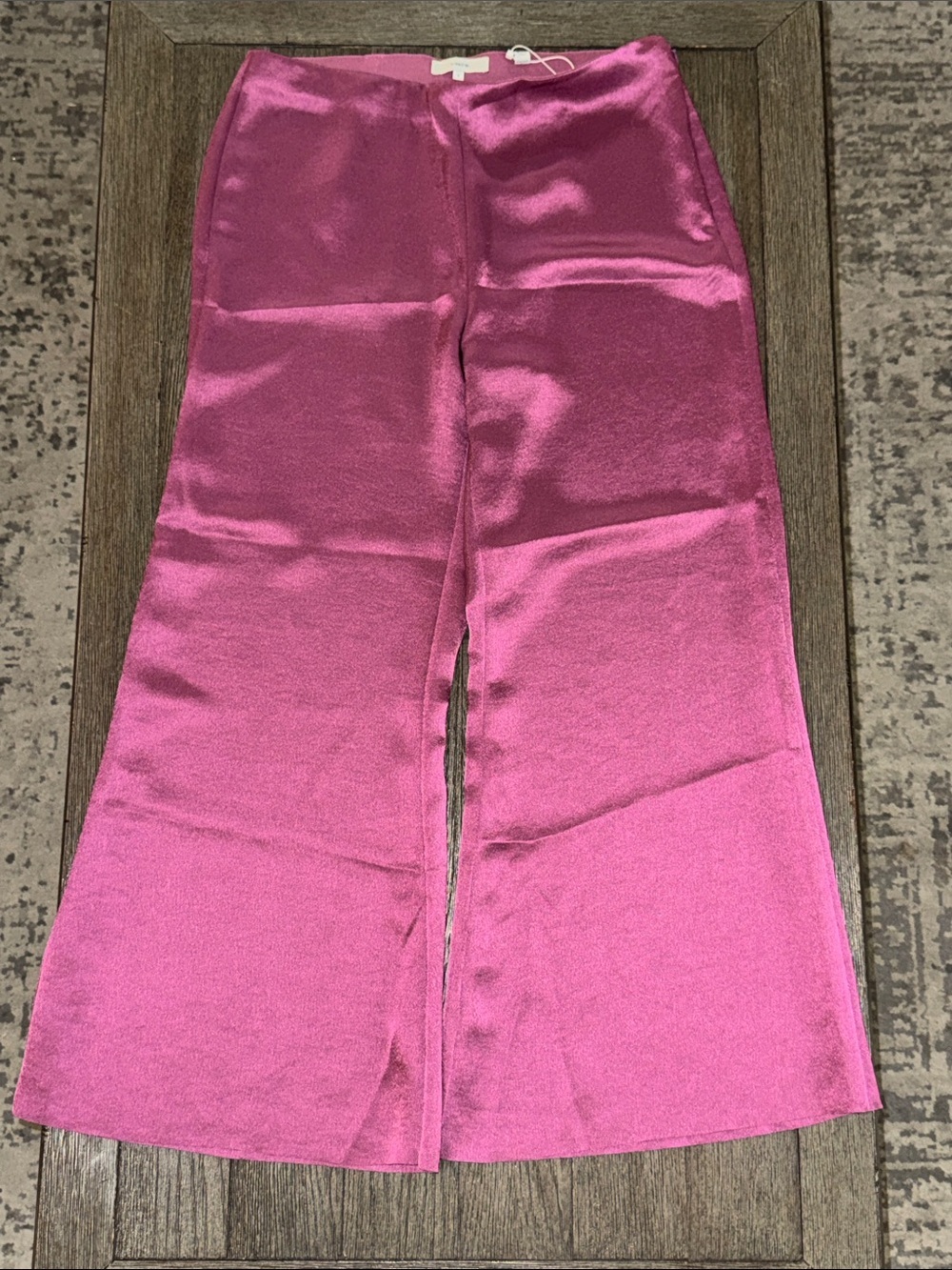 Vince High Rise Satin Wide Leg Pants Camellia